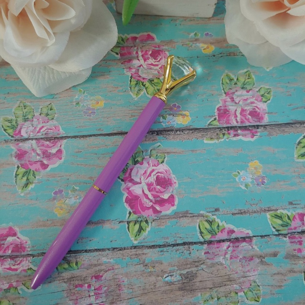 Purple Diamond Crystal Ballpoint Pen